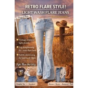 Love Cult Mid‎ Rise Boot Ultimate Stretch Flare Jeans Light Wash Distressed 10